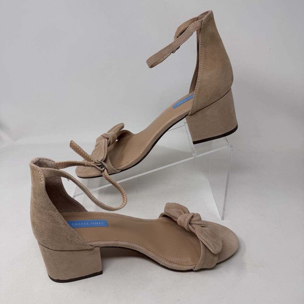 Draper‎ James Preston Sandal Natural Size 9 Ankle Strap Block Heel